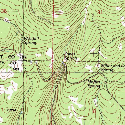 Topographic Map of Jones Spring, OR