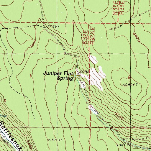 Topographic Map of Juniper Flat Spring, OR