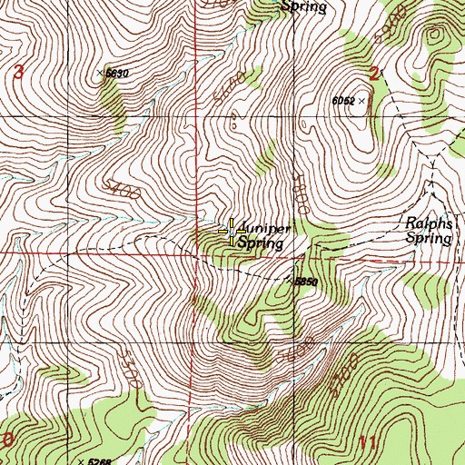 Topographic Map of Juniper Spring, OR