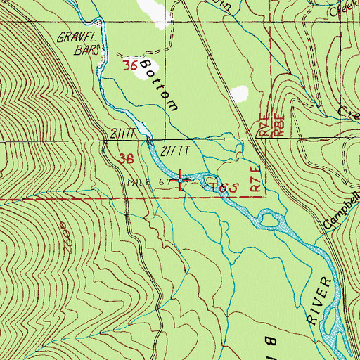 Topographic Map of Kansas Creek, OR