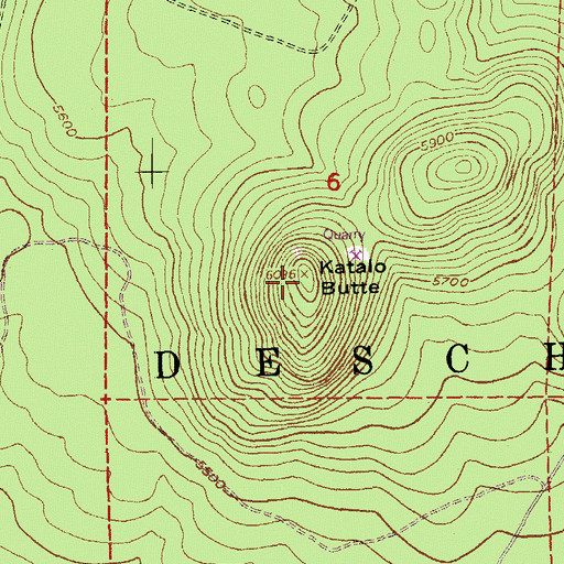 Topographic Map of Katalo Butte, OR