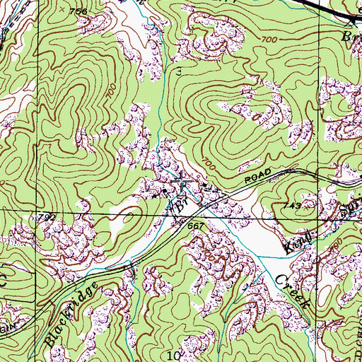 Topographic Map of Blackridge Branch, AL