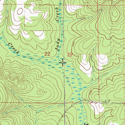 Topographic Map of Blacks Creek, AL