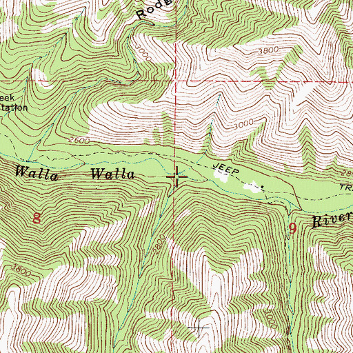 Topographic Map of Kees Canyon, OR