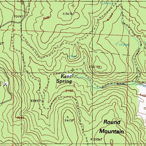 Topographic Map of Kent Spring, OR