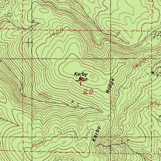 Topographic Map of Kerby Mountain, OR