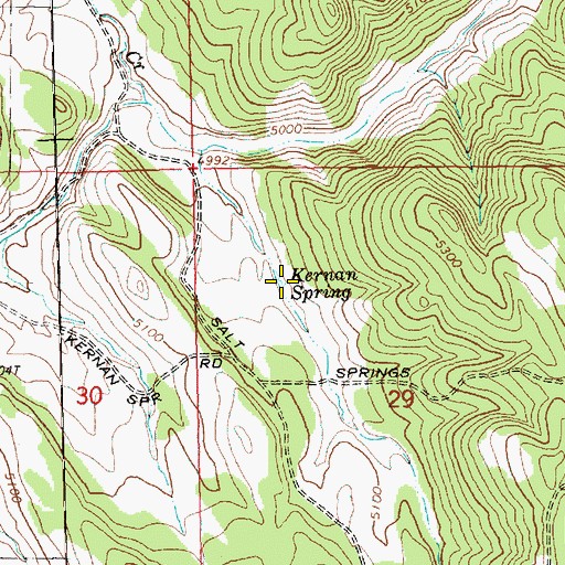 Topographic Map of Kerman Spring, OR