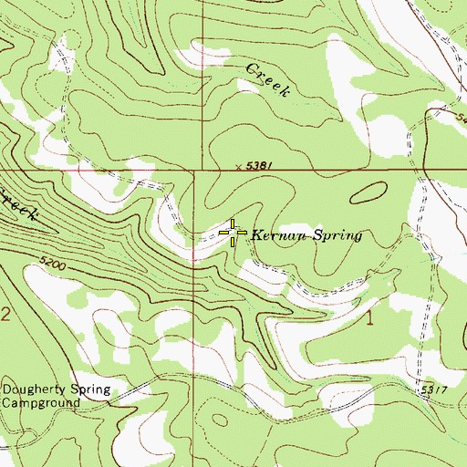 Topographic Map of Kernan Spring, OR