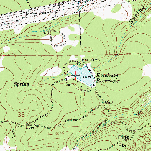 Topographic Map of Ketchum Reservoir, OR