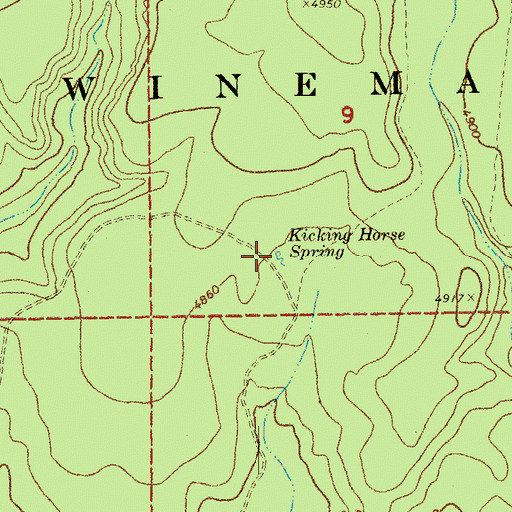 Topographic Map of Kicking Horse Spring, OR
