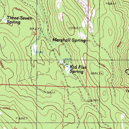 Topographic Map of Kid Flat Spring, OR