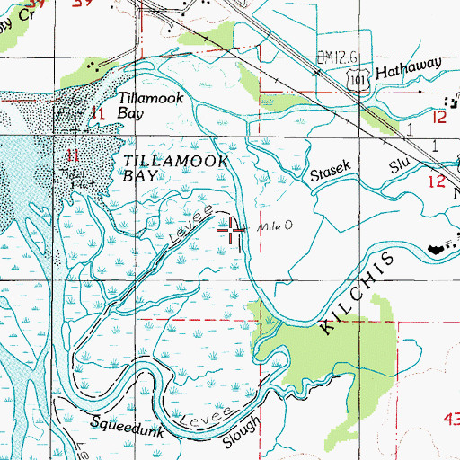 Topographic Map of Kilchis River, OR