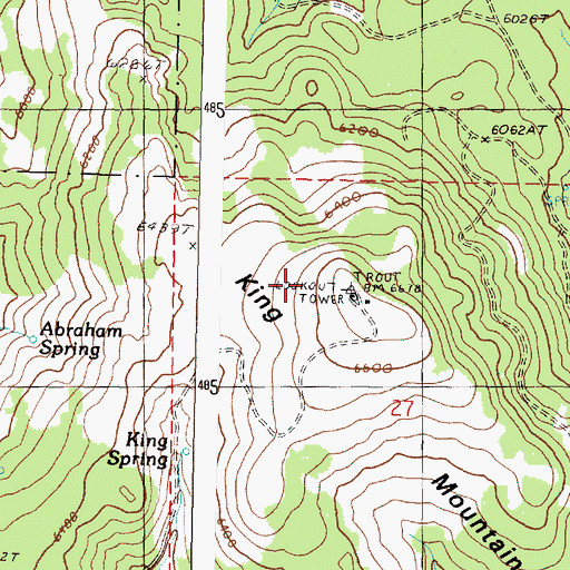 Topographic Map of King Mountain, OR