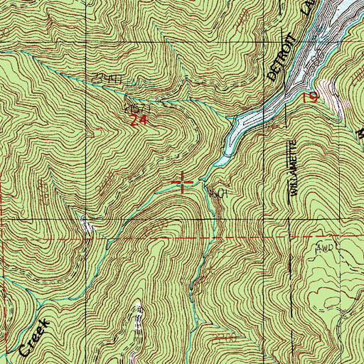 Topographic Map of Kinney Creek, OR