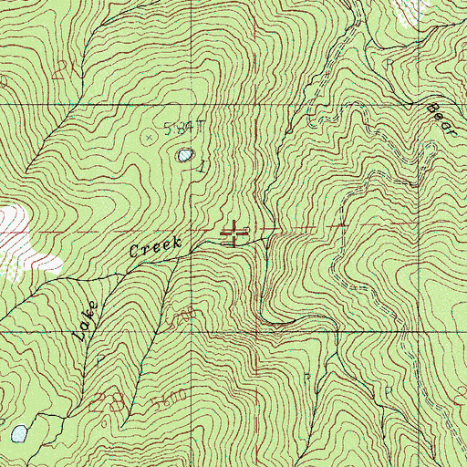 Topographic Map of Lake Creek, OR