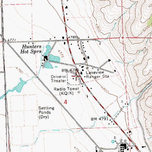 Topographic Map of Lakeview Ranger Station, OR