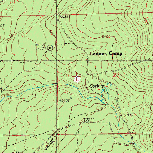 Topographic Map of Lamms Camp, OR