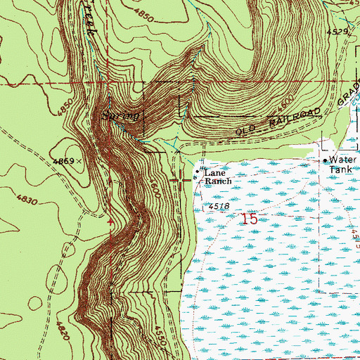 Topographic Map of Lane Ranch, OR