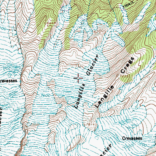 Topographic Map of Langille Glacier, OR
