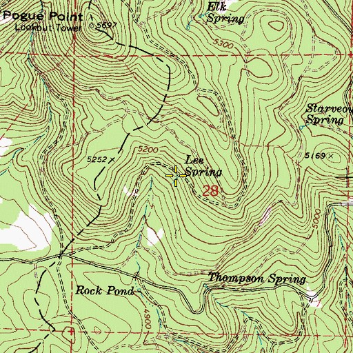 Topographic Map of Lee Spring, OR