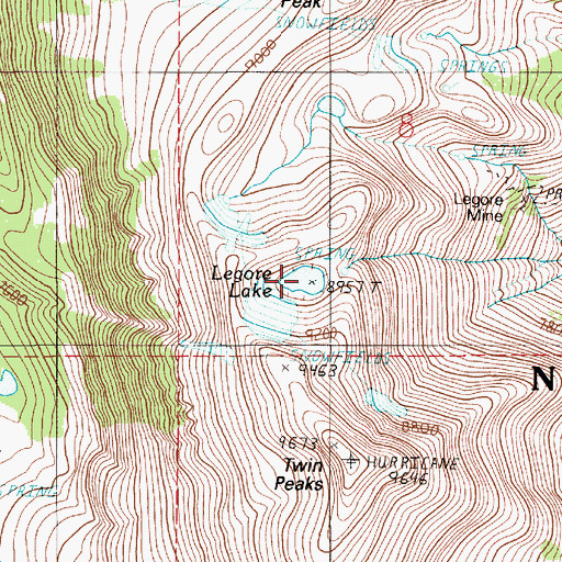 Topographic Map of Legore Lake, OR