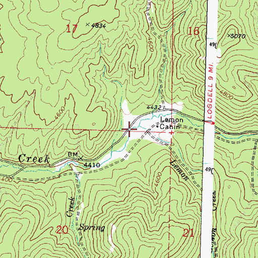 Topographic Map of Lemon Creek, OR