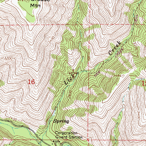 Topographic Map of Lick Creek Trail, OR