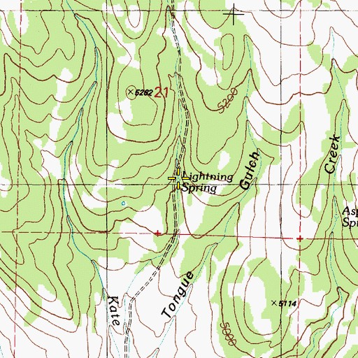 Topographic Map of Lightning Spring, OR