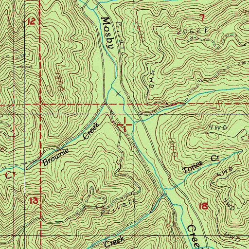 Topographic Map of Lilly Creek, OR