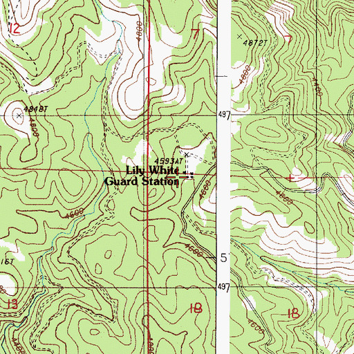 Topographic Map of Lily White Guard Station, OR