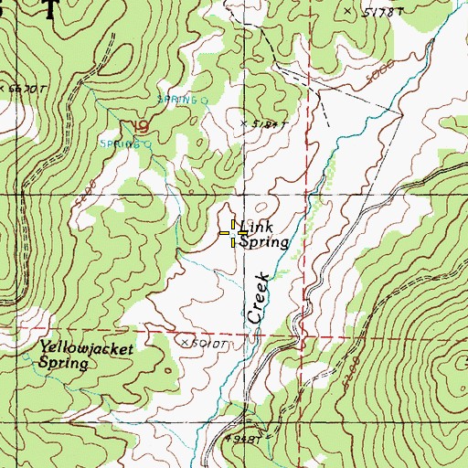 Topographic Map of Link Spring, OR
