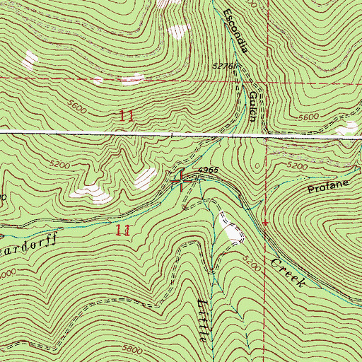 Topographic Map of Little Baldy Creek, OR