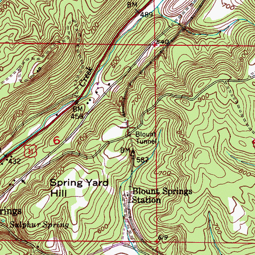 Topographic Map of Blount Tunnel, AL
