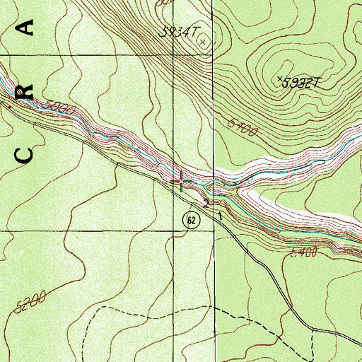 Topographic Map of Little Castle Creek, OR
