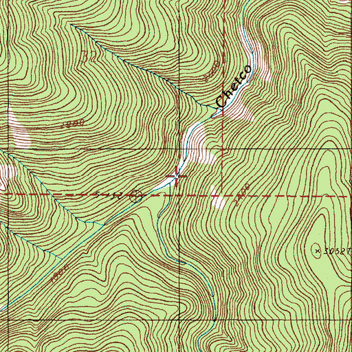 Topographic Map of Little Chetco River, OR