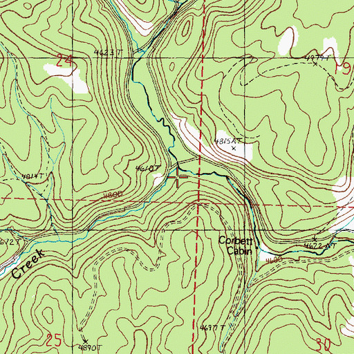 Topographic Map of Little Emigrant Creek, OR