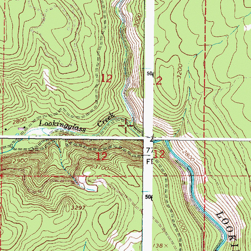 Topographic Map of Little Lookingglass Creek, OR