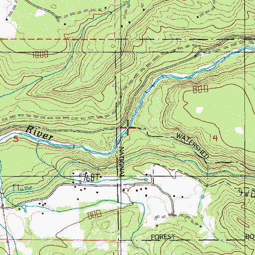 Topographic Map of Little Sandy River, OR