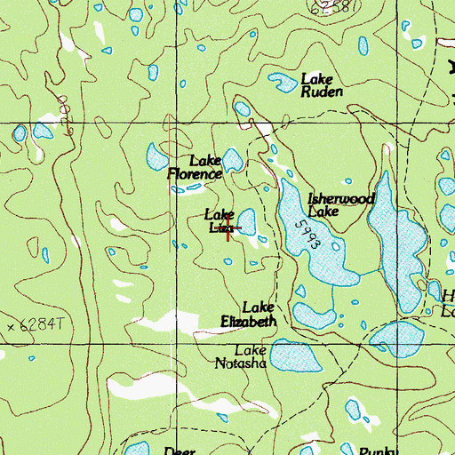 Topographic Map of Lake Liza, OR