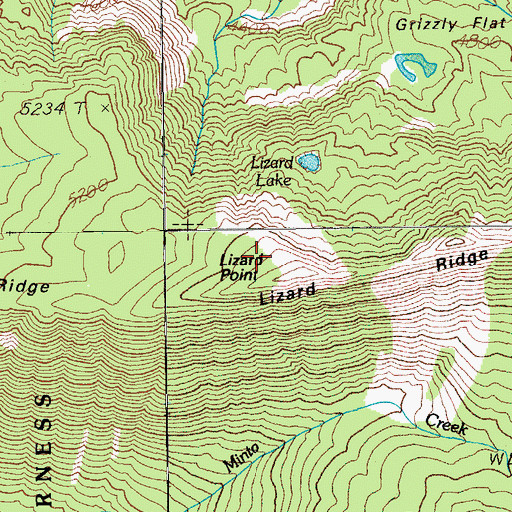 Topographic Map of Lizard Point, OR