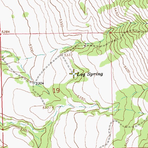 Topographic Map of Log Spring, OR