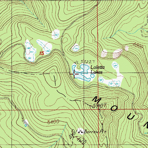Topographic Map of Loletta Lakes, OR
