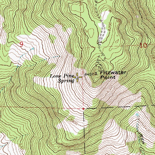 Topographic Map of Lone Pine Spring, OR