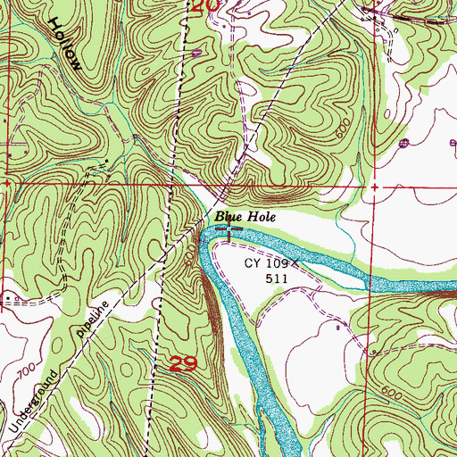 Topographic Map of Blue Hole, AL