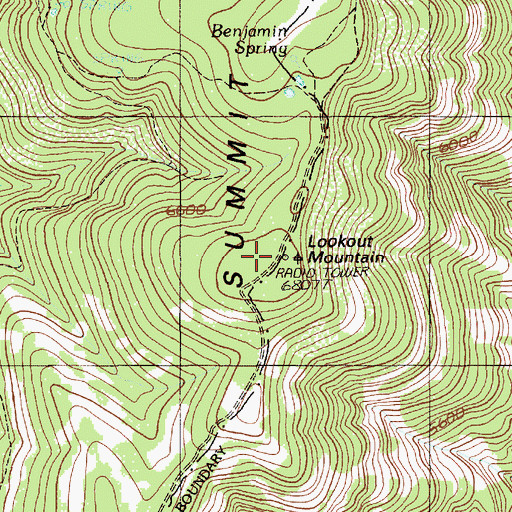 Topographic Map of Lookout Mountain, OR