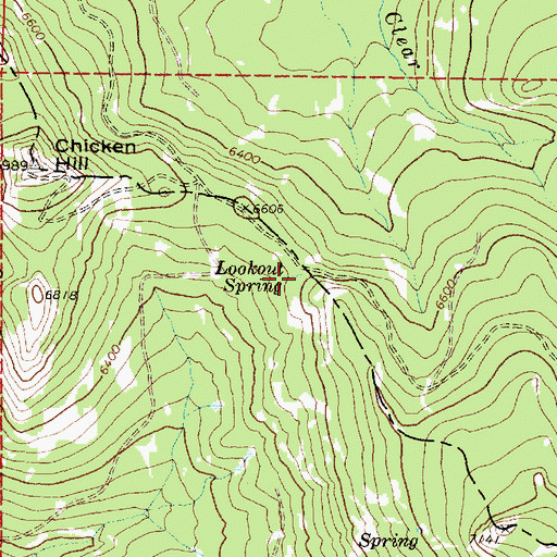 Topographic Map of Lookout Spring, OR
