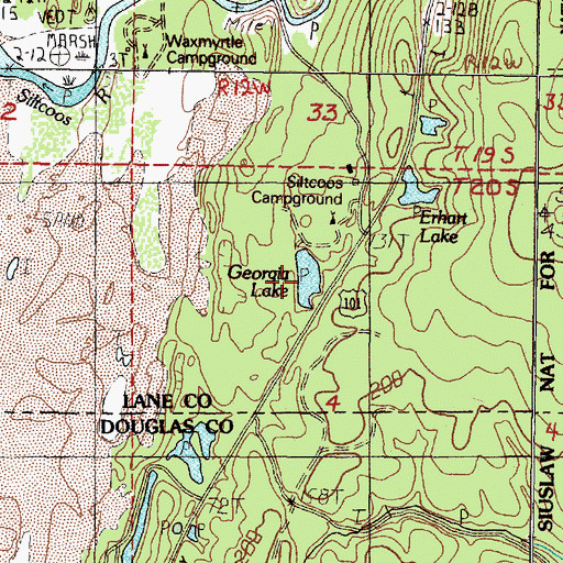 Topographic Map of Loon Lake, OR
