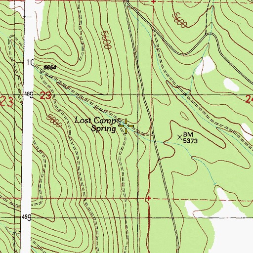 Topographic Map of Lost Camp Spring, OR