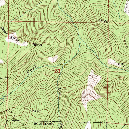 Topographic Map of Lost Fork, OR
