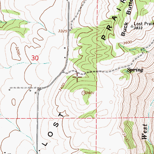 Topographic Map of Lost Prairie, OR